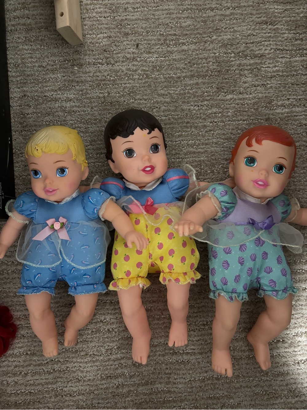 3 TOLLYTOTS My First Disney Princess Baby Dolls Soft Body 12"